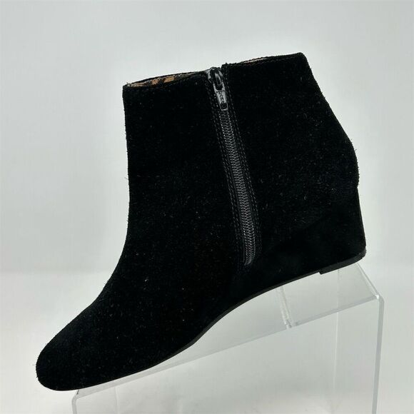 Seychelles Women's Black Suede Ankle Booties Size 8.5 Casual Wedge Fall - Picture 3 of 13